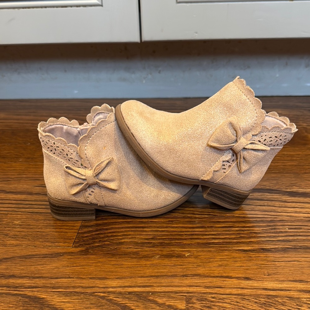 Jumping Beans Rose Gold Toddler Girls Ankle Boots